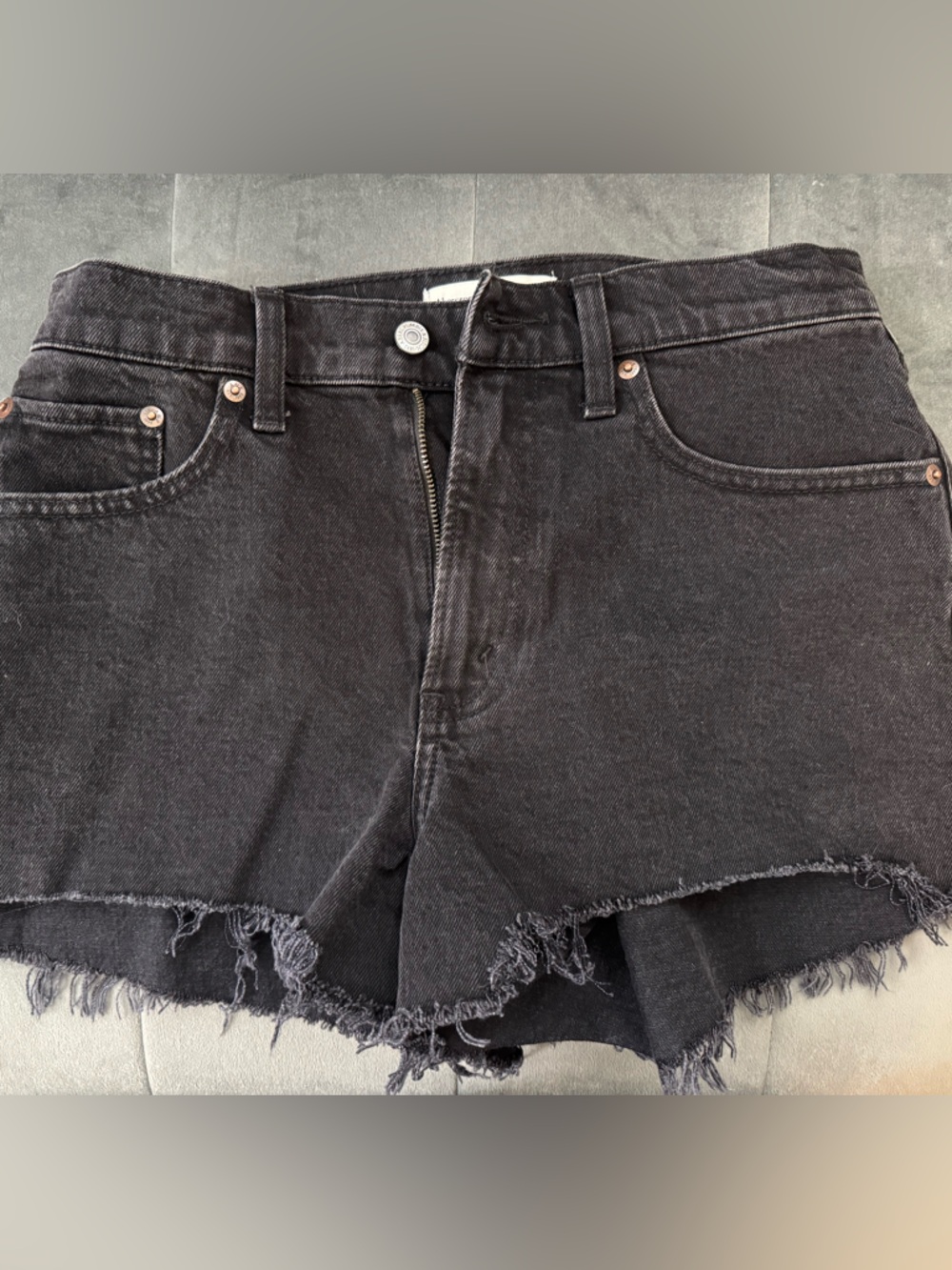 Abercrombie & Fitch Black High-Rise Curve Love Mom Shorts